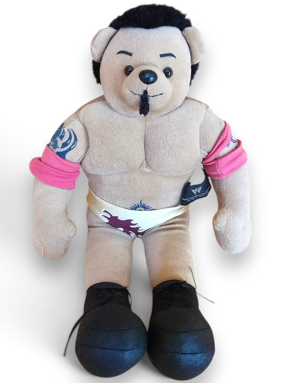 WWE Batista Bear Plush Stuffed Toy Wrestling Vintage 2006 17.5" *FLAWS